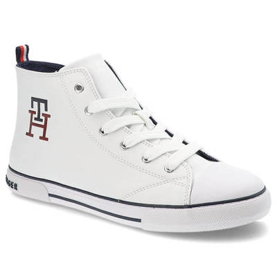 Trampki TOMMY HILFIGER - T3X9-32452-1355100-High Top Lace-Up Sneaker White 100